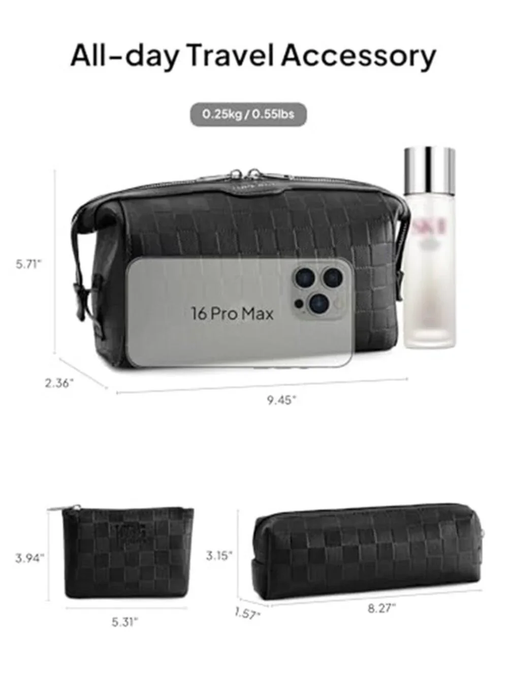 Travel Makeup Bag Cosmetic Bags for Women 3 Pcs Set Make Up Toiletry